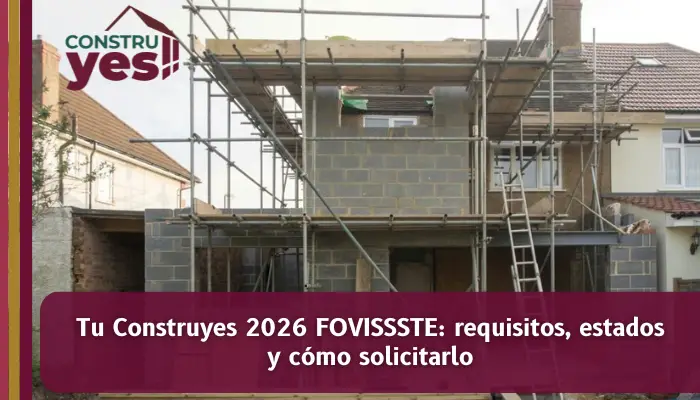 Programa Tú Construyes 2026 del FOVISSSTE con crédito para construir vivienda en 11 estados