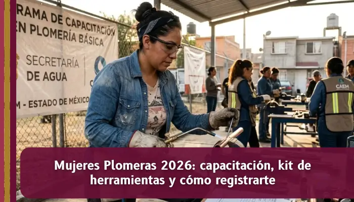 Programa Mujeres Plomeras 2026 con curso gratis y kit de herramientas para mujeres jefas de familia en Edomex